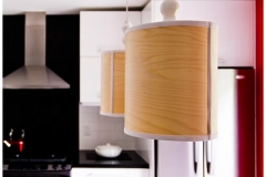 Toronto Modern White Kitchen wood pendants