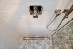 Thornhill Bathroom Renovation Patterned tile polished nickel