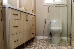 Thornhill Bathroom Renovation Patterned tile custom vanity