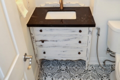 Toronto Condo Renovation Bathroom with antique vanity 1